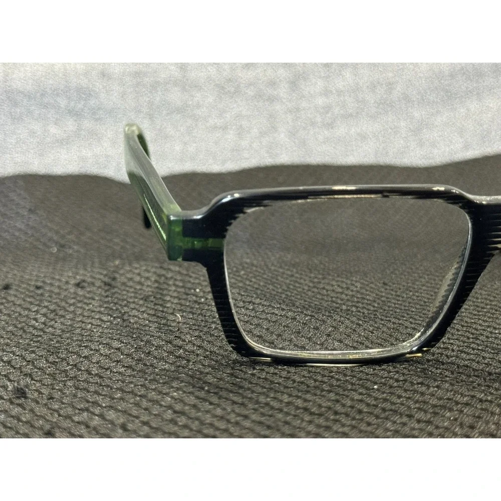 Onirico ON57 col. 733 Black Green Striped Rectangular Eyeglasses Frame with Case